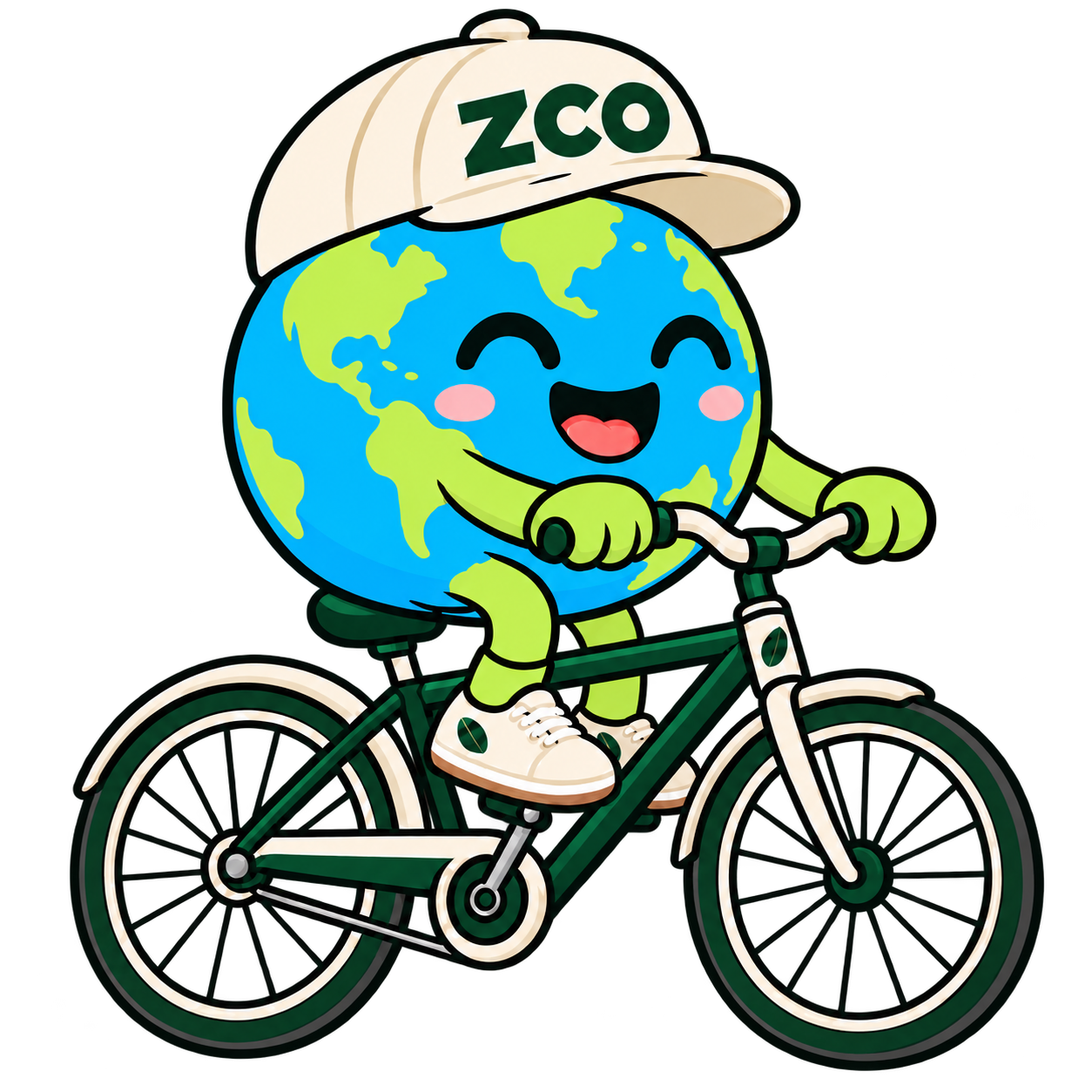 2D Zumi riding a bicycle