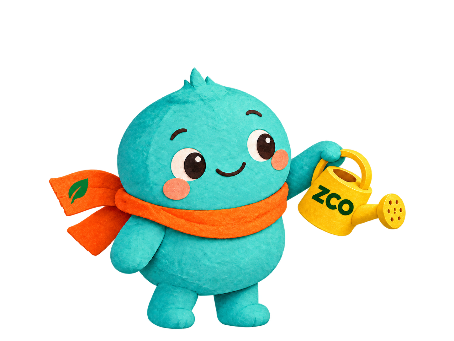 Yaya holding a yellow watering can